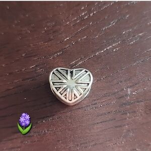 Britain Heart Charm for European Style Bracelets Tibeten alloys